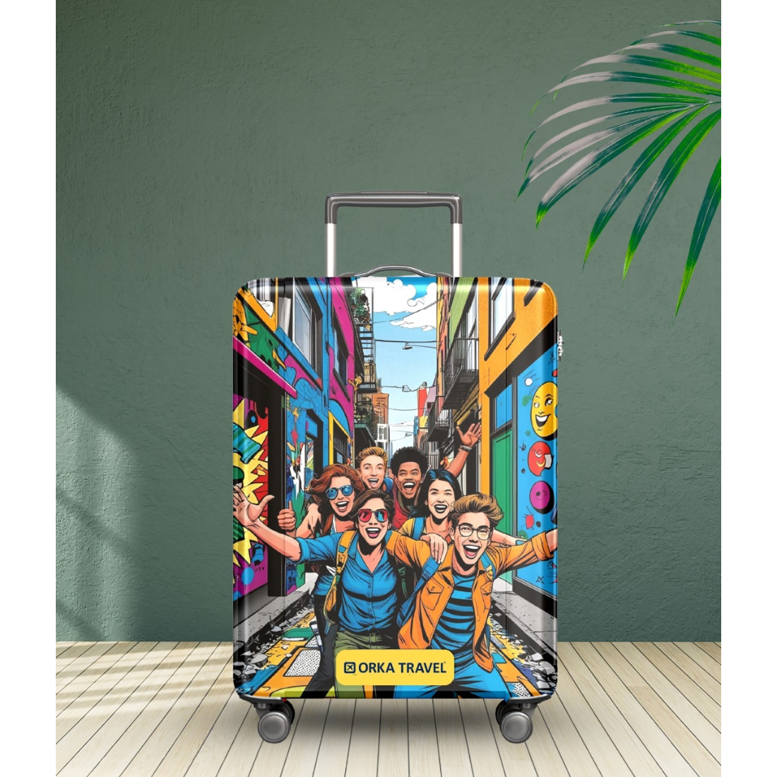 Orka Travel Digital Printed Spandex Fabric Luggage Sleeve Cover (D1)